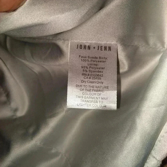 John + Jenn Faux Suede Moto Jacket Gray with Grommet Detail size S - Picture 9 of 10